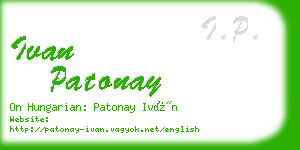 ivan patonay business card